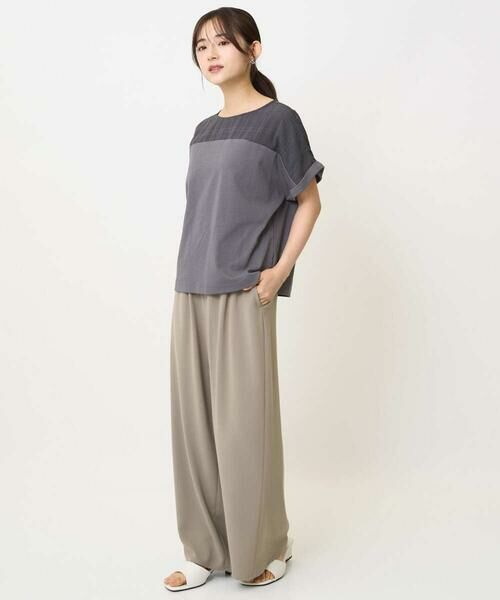 Maison de CINQ / メゾン ドゥ サンク カットソー | 【小さいサイズ】シアーチェック切替えカットソー/洗える | 詳細23