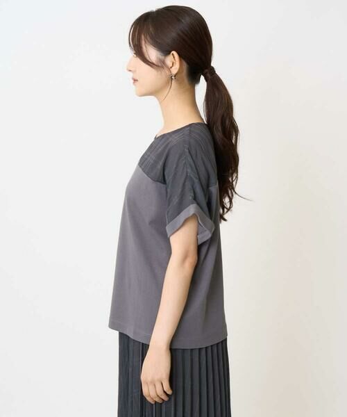 Maison de CINQ / メゾン ドゥ サンク カットソー | 【小さいサイズ】シアーチェック切替えカットソー/洗える | 詳細4