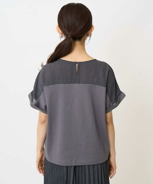 Maison de CINQ / メゾン ドゥ サンク カットソー | 【小さいサイズ】シアーチェック切替えカットソー/洗える | 詳細5