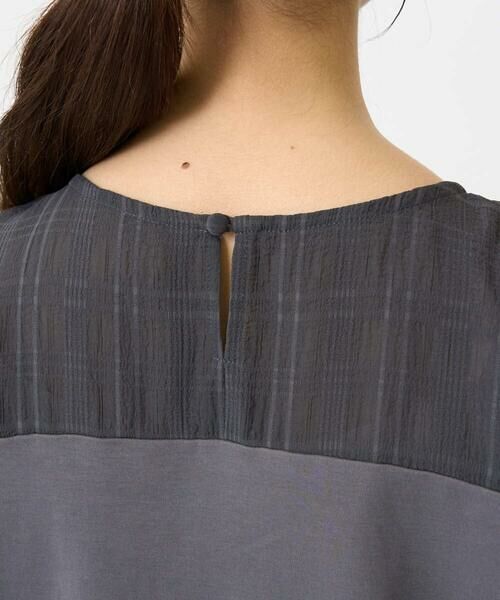 Maison de CINQ / メゾン ドゥ サンク カットソー | 【小さいサイズ】シアーチェック切替えカットソー/洗える | 詳細6