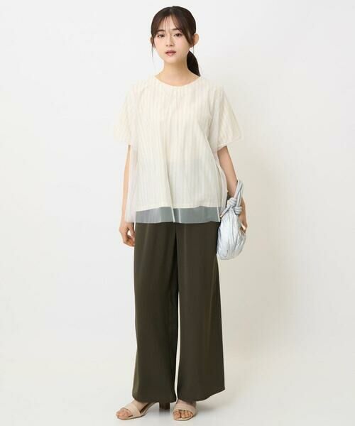 Maison de CINQ / メゾン ドゥ サンク カットソー | 【小さいサイズ】先染めストライプ柄チュール カットソー/洗える | 詳細12