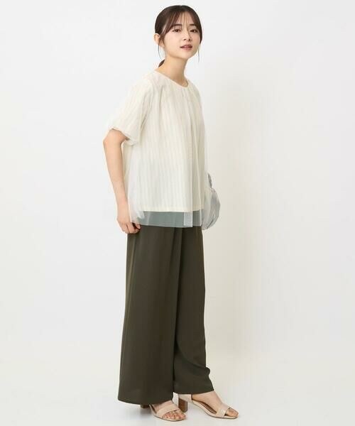 Maison de CINQ / メゾン ドゥ サンク カットソー | 【小さいサイズ】先染めストライプ柄チュール カットソー/洗える | 詳細14