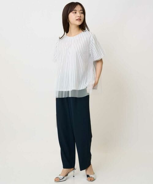 Maison de CINQ / メゾン ドゥ サンク カットソー | 【小さいサイズ】先染めストライプ柄チュール カットソー/洗える | 詳細16