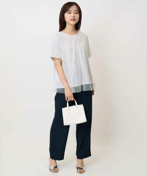 Maison de CINQ / メゾン ドゥ サンク カットソー | 【小さいサイズ】先染めストライプ柄チュール カットソー/洗える | 詳細17