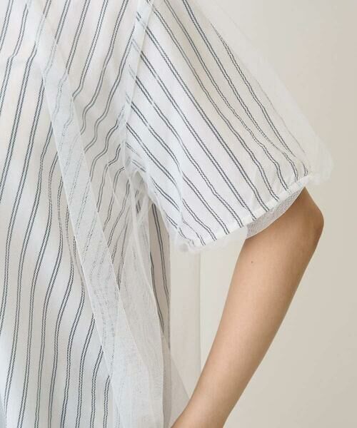 Maison de CINQ / メゾン ドゥ サンク カットソー | 【小さいサイズ】先染めストライプ柄チュール カットソー/洗える | 詳細8