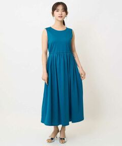 Maison de CINQ / メゾン ドゥ サンク ロング・マキシ丈ワンピース | 【小さいサイズ】ウエスト切り替えノースリーブワンピース/接触冷感/洗える