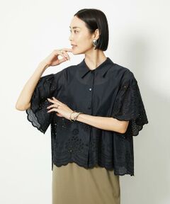 Maison de CINQ / メゾン ドゥ サンク シャツ・ブラウス | [小さいサイズ]ボーラーレースブラウス