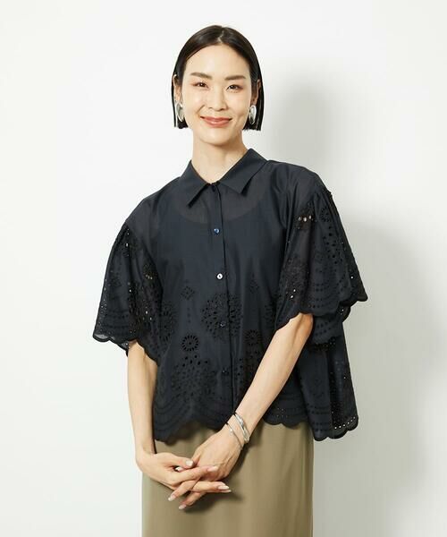 Maison de CINQ / メゾン ドゥ サンク シャツ・ブラウス | [小さいサイズ]ボーラーレースブラウス | 詳細1