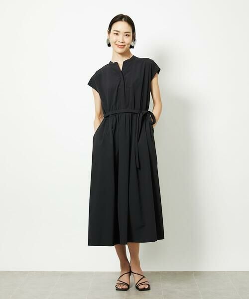 Maison de CINQ / メゾン ドゥ サンク ロング・マキシ丈ワンピース | [小さいサイズ]キーネックギャザーワンピース | 詳細1