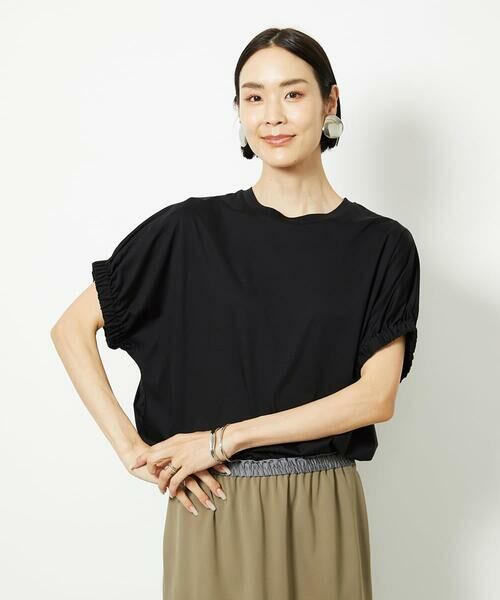 Maison de CINQ / メゾン ドゥ サンク カットソー | [小さいサイズ]ギャザースリーブカットソー(接触冷感) | 詳細1