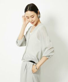 Maison de CINQ / メゾン ドゥ サンク カーディガン・ボレロ | [小さいサイズ]Vネックシアーカーディガン