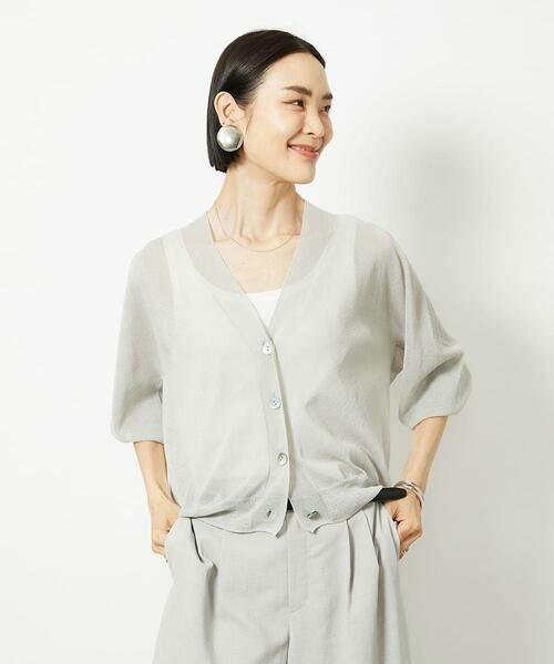 Maison de CINQ / メゾン ドゥ サンク カーディガン・ボレロ | [小さいサイズ]Vネックシアーカーディガン | 詳細3
