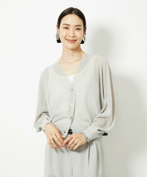 Maison de CINQ / メゾン ドゥ サンク カーディガン・ボレロ | [小さいサイズ]Vネックシアーカーディガン | 詳細4