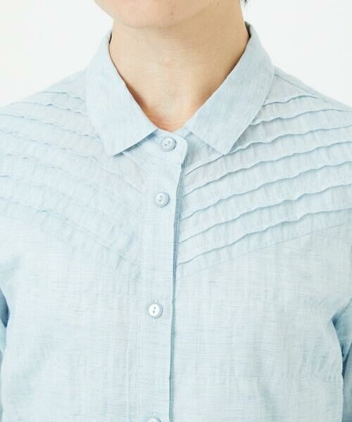 Maison de CINQ / メゾン ドゥ サンク シャツ・ブラウス | コットンリネンドット柄ピンタック半袖ブラウス | 詳細10