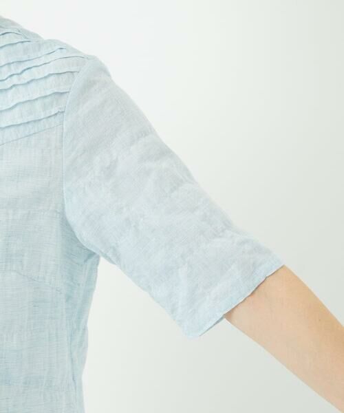 Maison de CINQ / メゾン ドゥ サンク シャツ・ブラウス | コットンリネンドット柄ピンタック半袖ブラウス | 詳細11