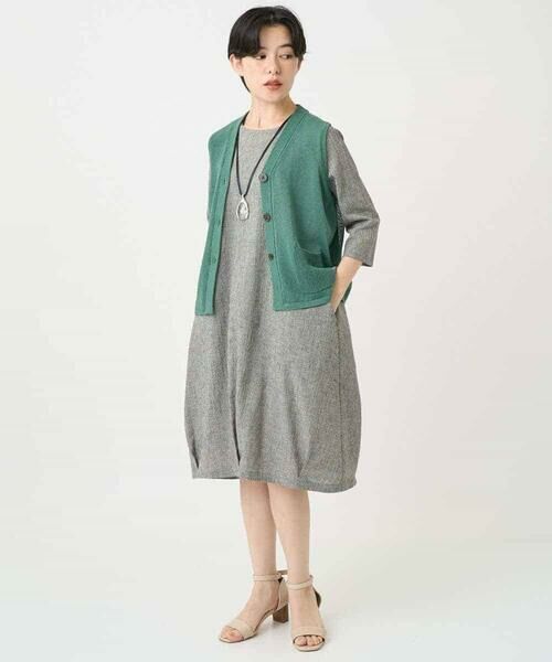 Maison de CINQ / メゾン ドゥ サンク ロング・マキシ丈ワンピース | コットンリネンコクーンラインワンピース | 詳細21