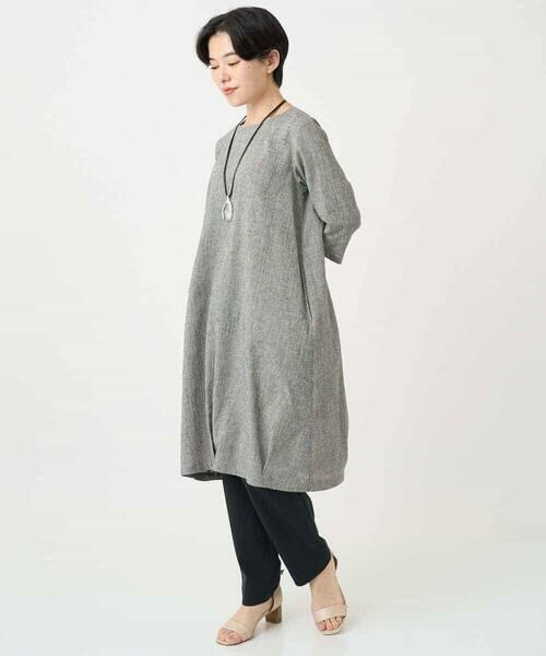 Maison de CINQ / メゾン ドゥ サンク ロング・マキシ丈ワンピース | コットンリネンコクーンラインワンピース | 詳細23