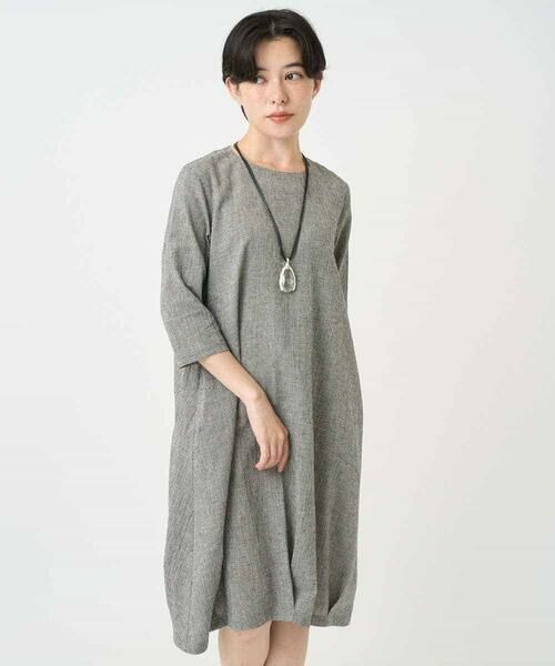 Maison de CINQ / メゾン ドゥ サンク ロング・マキシ丈ワンピース | コットンリネンコクーンラインワンピース | 詳細4