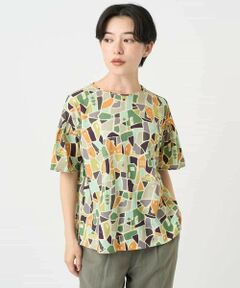 Maison de CINQ / メゾン ドゥ サンク カットソー | [接触冷感・日本製]強撚コットン天竺プリントカットソー