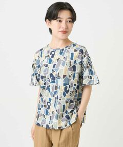 Maison de CINQ / メゾン ドゥ サンク カットソー | [接触冷感・日本製]強撚コットン天竺プリントカットソー