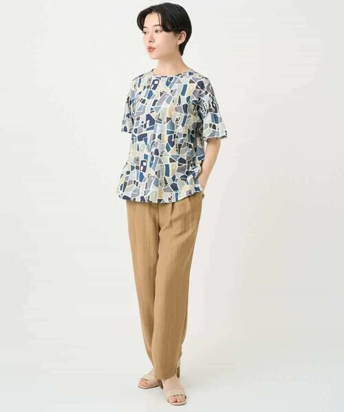 Maison de CINQ / メゾン ドゥ サンク カットソー | [接触冷感・日本製]強撚コットン天竺プリントカットソー | 詳細13