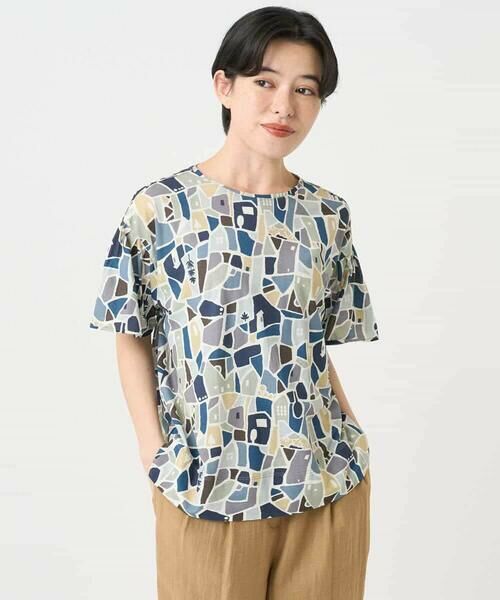 Maison de CINQ / メゾン ドゥ サンク カットソー | [接触冷感・日本製]強撚コットン天竺プリントカットソー | 詳細2