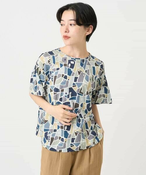 Maison de CINQ / メゾン ドゥ サンク カットソー | [接触冷感・日本製]強撚コットン天竺プリントカットソー | 詳細3