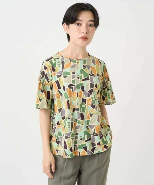 Maison de CINQ / メゾン ドゥ サンク カットソー | [接触冷感・日本製]強撚コットン天竺プリントカットソー | 詳細4