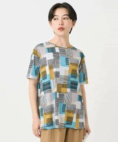 Maison de CINQ / メゾン ドゥ サンク カットソー | [接触冷感・速乾]ルービックブロックプリントカットソー