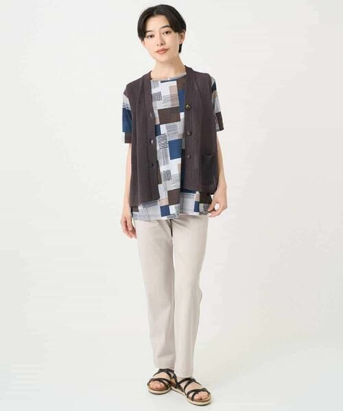 Maison de CINQ / メゾン ドゥ サンク カットソー | [接触冷感・速乾]ルービックブロックプリントカットソー | 詳細15