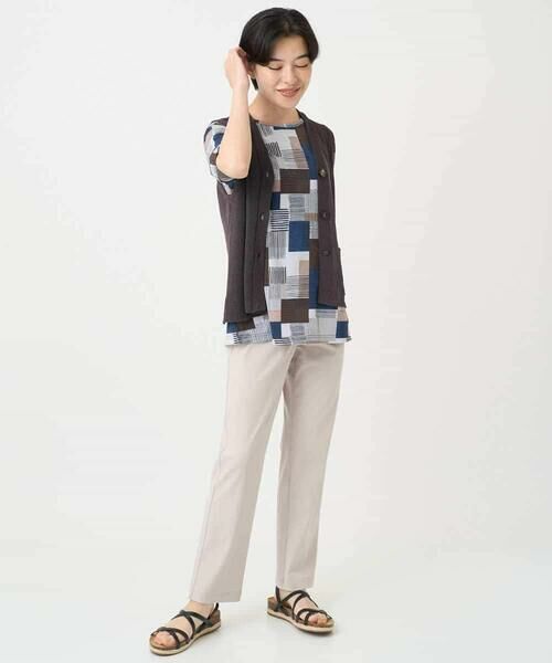 Maison de CINQ / メゾン ドゥ サンク カットソー | [接触冷感・速乾]ルービックブロックプリントカットソー | 詳細16