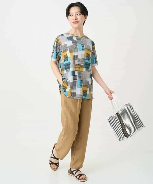 Maison de CINQ / メゾン ドゥ サンク カットソー | [接触冷感・速乾]ルービックブロックプリントカットソー | 詳細18