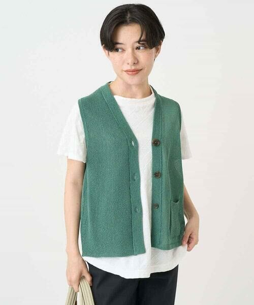 Maison de CINQ / メゾン ドゥ サンク ベスト | ペーパーヤーンニットジレ | 詳細11