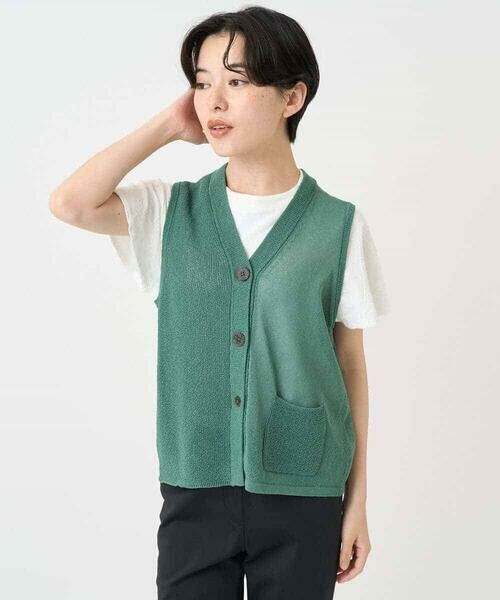 Maison de CINQ / メゾン ドゥ サンク ベスト | ペーパーヤーンニットジレ | 詳細12