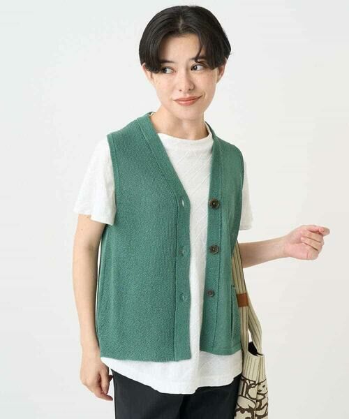 Maison de CINQ / メゾン ドゥ サンク ベスト | ペーパーヤーンニットジレ | 詳細13