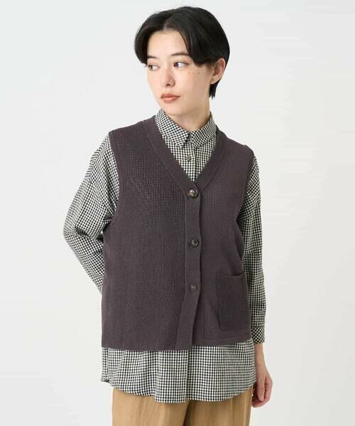 Maison de CINQ / メゾン ドゥ サンク ベスト | ペーパーヤーンニットジレ | 詳細17