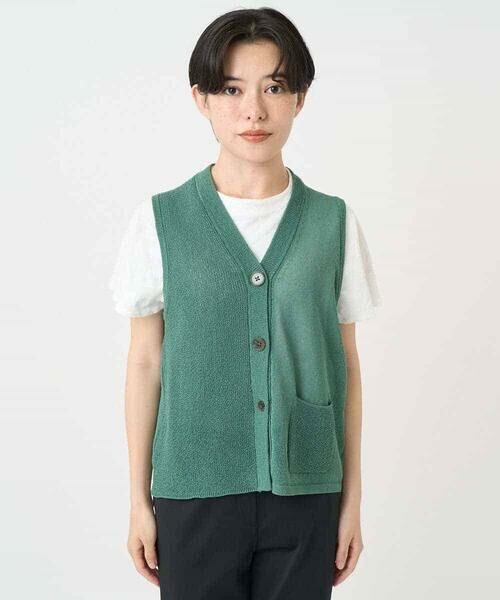 Maison de CINQ / メゾン ドゥ サンク ベスト | ペーパーヤーンニットジレ | 詳細18