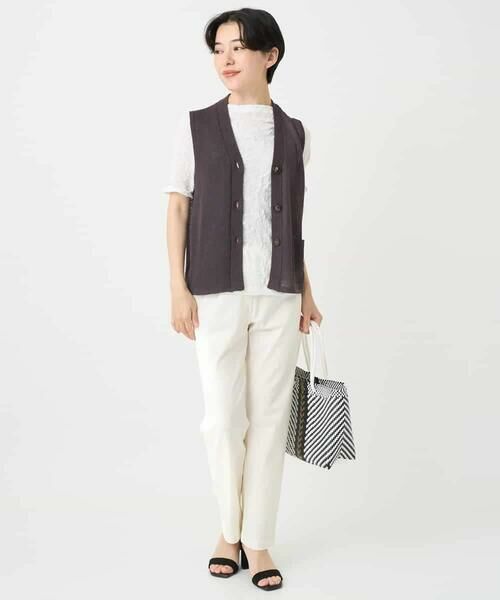 Maison de CINQ / メゾン ドゥ サンク ベスト | ペーパーヤーンニットジレ | 詳細6