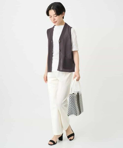 Maison de CINQ / メゾン ドゥ サンク ベスト | ペーパーヤーンニットジレ | 詳細7