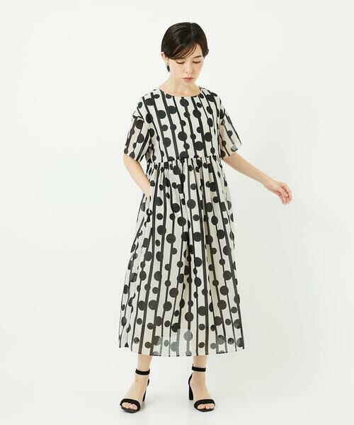 Maison de CINQ / メゾン ドゥ サンク ロング・マキシ丈ワンピース | ドットストライプシアーワンピース | 詳細1
