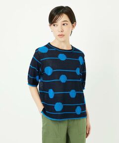 Maison de CINQ / メゾン ドゥ サンク ニット・セーター | ペーパーヤーンドット5分袖ニット