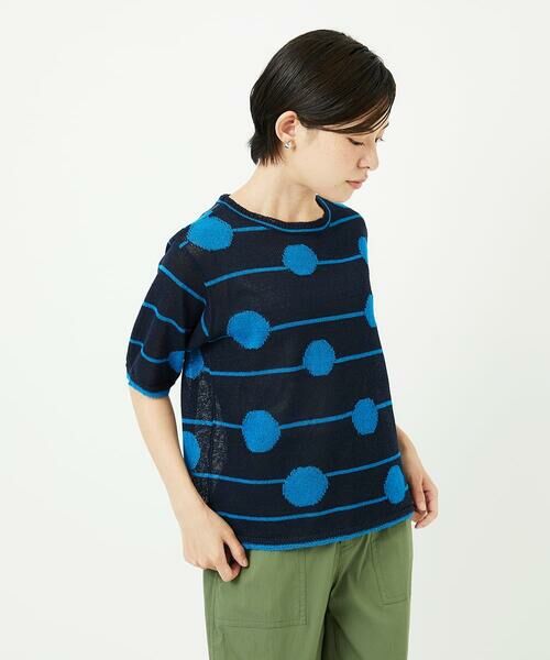 Maison de CINQ / メゾン ドゥ サンク ニット・セーター | ペーパーヤーンドット5分袖ニット | 詳細1