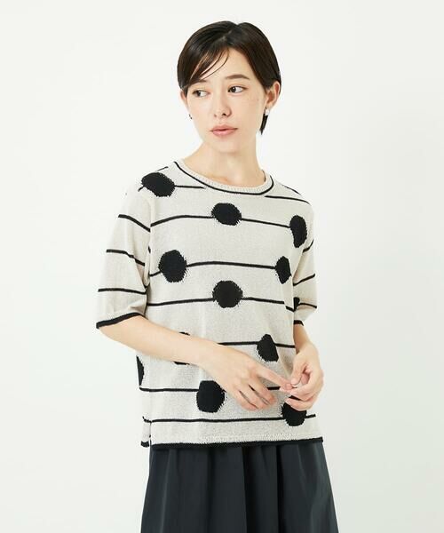 Maison de CINQ / メゾン ドゥ サンク ニット・セーター | ペーパーヤーンドット5分袖ニット | 詳細2