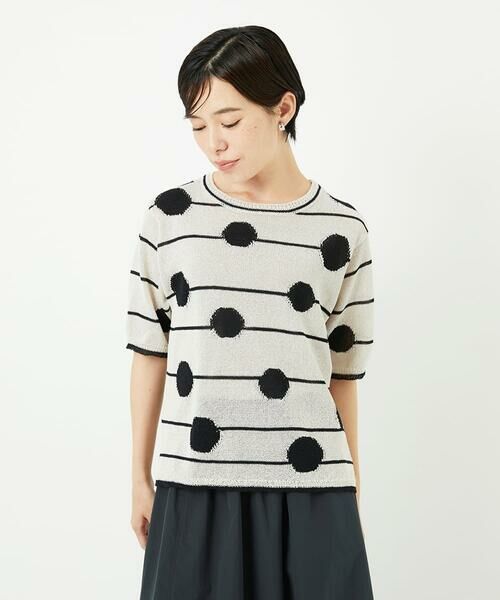 Maison de CINQ / メゾン ドゥ サンク ニット・セーター | ペーパーヤーンドット5分袖ニット | 詳細3