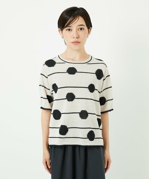 Maison de CINQ / メゾン ドゥ サンク ニット・セーター | ペーパーヤーンドット5分袖ニット | 詳細4