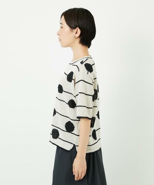 Maison de CINQ / メゾン ドゥ サンク ニット・セーター | ペーパーヤーンドット5分袖ニット | 詳細5