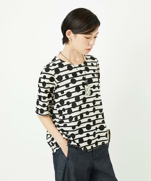 Maison de CINQ / メゾン ドゥ サンク カットソー | ドライタッチドットボーダーカットソー | 詳細2