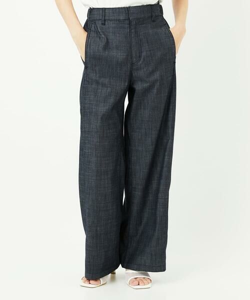 Maison de CINQ / メゾン ドゥ サンク チノ・ワークパンツ | デニム調シャンブレーストレッチワイドパンツ | 詳細2