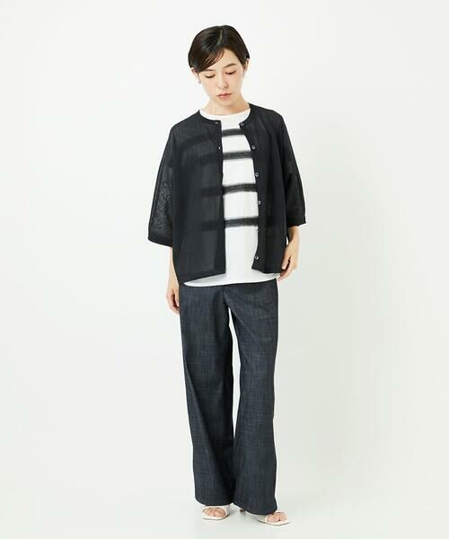 Maison de CINQ / メゾン ドゥ サンク チノ・ワークパンツ | デニム調シャンブレーストレッチワイドパンツ | 詳細20