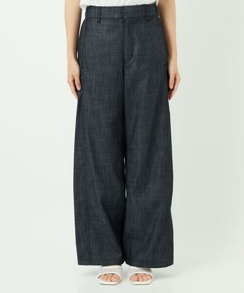 Maison de CINQ / メゾン ドゥ サンク チノ・ワークパンツ | デニム調シャンブレーストレッチワイドパンツ | 詳細3